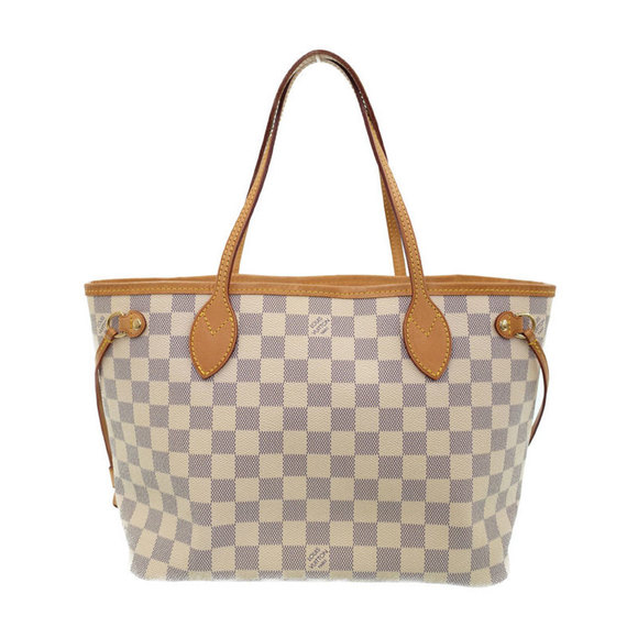 Louis Vuitton White Azur Damier Tote Bag PM Neverfull - Picture 1 of 8